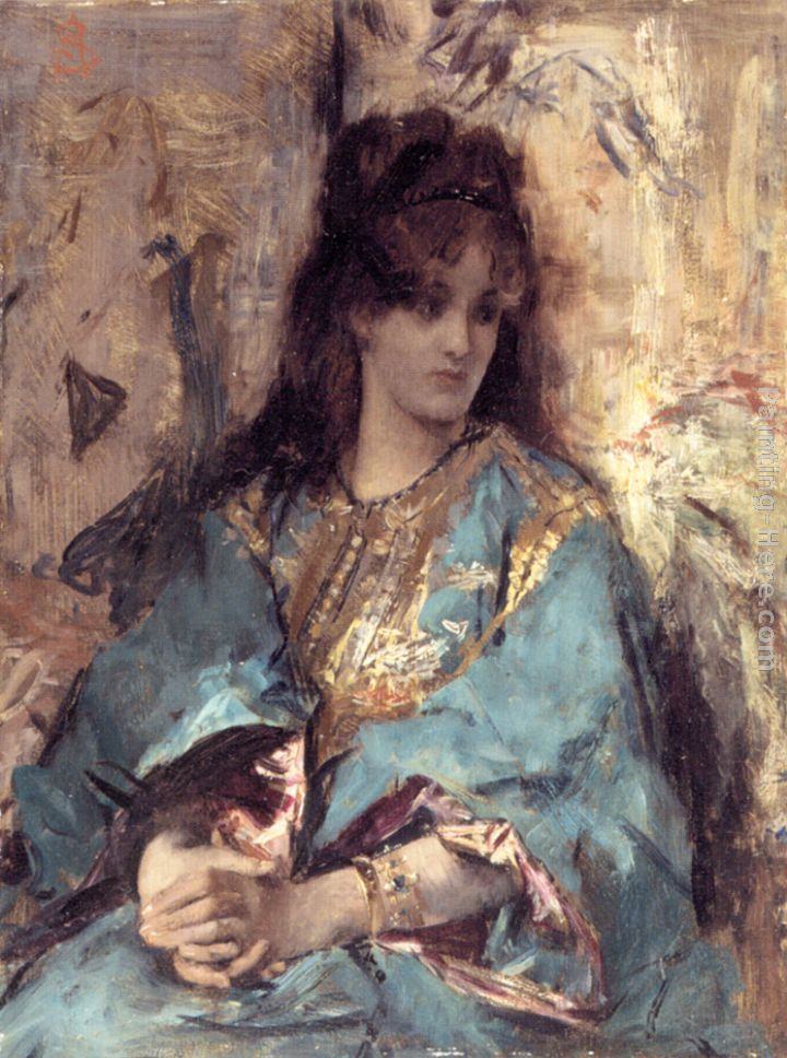 Alfred Stevens A Woman Seated in Oriental Dress